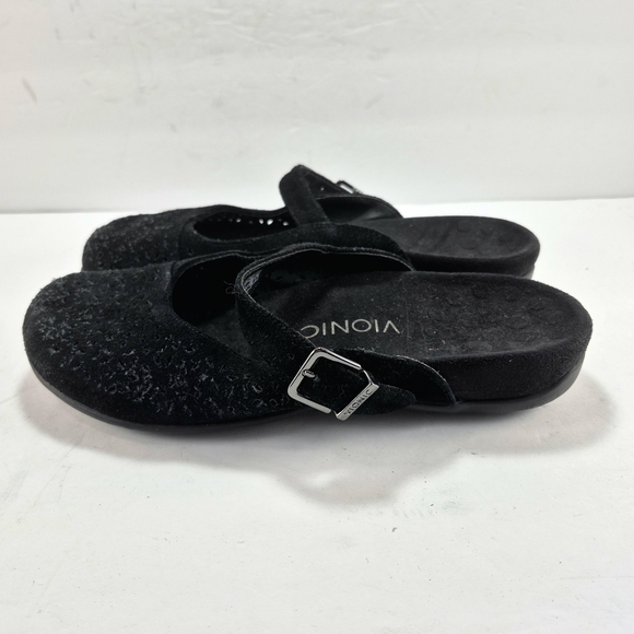 Vionic Shoes - Vionic Lidia Suede Mary Jane Clog Mules Black Woman's 8 Ortho Comfort Boho Chic